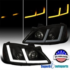 For 05-10 Pontiac G6 Black Smoke Projector Headlights+Switchback+LED Sequential picture