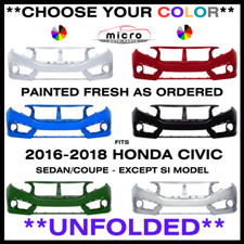 UNFOLDED FRONT BUMPER FOR 2016-2018 HONDA CIVIC CHOOSE YOUR COLOR HO1000306 picture
