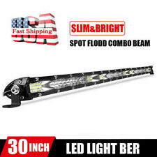 30inch Slim LED Light Bar Single Row Spot Flood Combo Work Truck SUV ATV 4WD 32