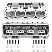 2×Complete FOR SBC Chevy 350 Angle Aluminum Cylinder Heads 190cc 64cc 2.02/1.60 picture