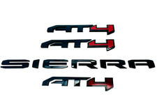 NEW 4PCS Gloss Red Black AT4 Overlay Emblem Sierra Fit 2019-2025 GMC Sierra 1500 picture