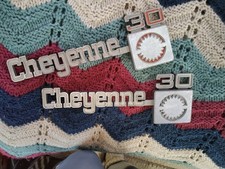 1973 to 1980 CHEYENNE 30 Emblem  - A PAIR    Chevy Truck Vintage Original OEM picture