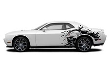 Decal For Dodge Challenger Side shark Stripe Design Vinyl wrap red eye Decal picture