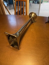 Vintage 17-1/2” Grover Semi Truck Chrome Air Horn  , Rectangular End Bell picture