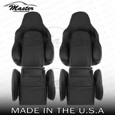 Replacement 2003 2004 For Volkswagen R32 Front Black Leather Seat Covers picture