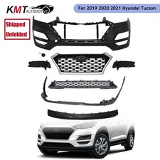 Fits 2019-2021 Hyundai Tucson Complete Front Bumper Cover Grille Skid Plate Set picture