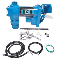 20GPM 12V Fuel Transfer Pump w/ Nozzle Kit for Transfer of Gasoline Diesel Blue picture