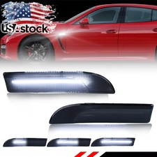 Smoked Dynamic White LED Front Side Marker Lights For 09-16 Porsche Panamera 970 picture