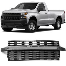 For 2019 2020 2021 Chevrolet Silverado 1500 Front Bumper Upper Grille Black picture