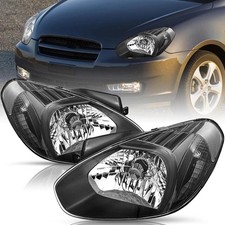 For 2007-2011 Hyundai Accent Headlights Headlamps Assembly Pair LH+RH picture