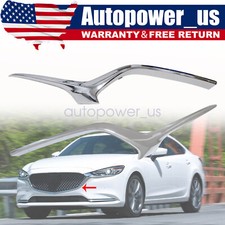 2Pcs Front Driver&Passenger Chrome Plastic Grille Molding Trim For 18-21 Mazda 6 picture