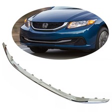 Fit 2013-2015 HONDA CIVIC Sedan Front Bumper Lower Grille Chrome Molding Trim picture
