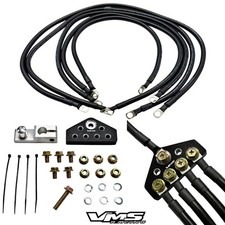 BLACK  VMS RACING 5-POINT 10MM COPPER GROUND WIRE SYSTEM KIT FOR MITSUBISHI  picture