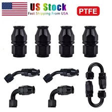 10PACK AN6 6AN PTFE Hose End Fitting Adapter Kit E85 Oil Fuel Gas Line 0°45°90°1 picture
