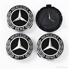 4PCS 75mm Black Alloy Wheel Centre Hub Caps Fit Mercedes Benz B C E S GLA Class� picture
