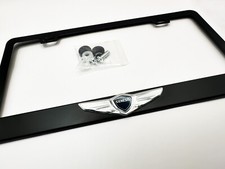 BLACK Genesis Wing License Plate Frame with Chrome Wing Logo Stainless Steel picture
