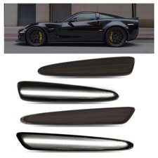 Smoked White LED Front & Rear Side Marker Light For Chevy Corvette C6 2005-2013 picture