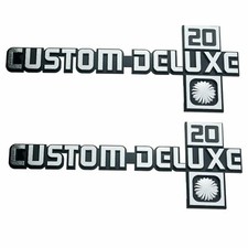 2pcs Custom Deluxe 20 Fender Emblem Badge Set 81-88 Pickup Truck 14051846 picture