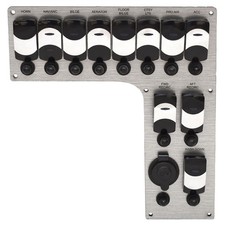 Blue Wave 2400 Pure Bay Boat Switch Panel MD009134 | Gray Brushed picture