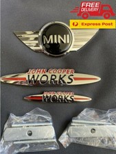 For Cooper Set Bonnet Trunk Badge Sticker JOHN COOPER WORKS Emblem JCW Grille B picture