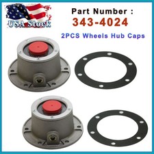 2PCS 343-4024 Aluminum Hub Cap For Steer Axle Replace Stemco 343-4024 / SKF 1612 picture