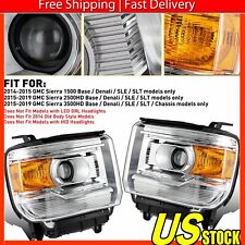 FOR 2014-2015 GMC 15-19 2500HD Sierra 1500 3500HD Projector Headlights No DRL picture