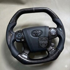 Real Carbon Fiber Steering Wheel For Toyota Camry 2011–2017 Custom Sport Grip picture