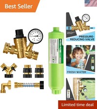 RV Fresh Water Kit: Lead-Free Brass Regulator & Inline Filter Included picture