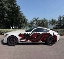 Dragon Flame Car Decals Both Sides Vinyl Custom Racing Livery 2ft x 6ft picture