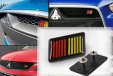 JDM NEW BLACK/RED/YELLOW 2-TONE RALLIART Grill Badge Front FOR MITSUBISHI picture
