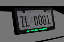 Glowing God Speed Racing License Plate Frame Black Stainless Steel Metal picture