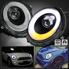 Fits 2007-2013 Mini Cooper S Black LED Bar Halo Projector Headlights Lamps 07-13 picture