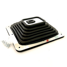 Hurst B&M Style Rubber Shifter Boot with Chrome Mounting Plate 7 3/4 x 8 3/4