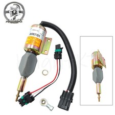 New 24V Fuel Shutoff Solenoid RE516083 For John Deere Excavator 120 160LC 200LC picture