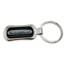 NEW - Freightliner Trucks Metal Chrome Keychain Key Tag FOB - semi, great gift picture