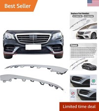 2PCS Mercedes-Benz S-Class Bumper Lip Trim Molding - Chrome Finish, Silver picture