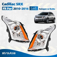 For 2010-2016 Cadillac SRX Halogen Headlights w/ LED DRL w/ Bulbs Pair picture
