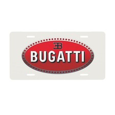 Bugatti 12 x 6 in License Plate Stamped Metal Tag for Car, Truck White picture
