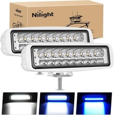 Nilight Marine LED Pods Navigation Lights 2PCS 54W Blue White Flood Beam Light picture