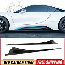 For BMW I8 i8 Coupe 2014-2018 Dry Carbon Fiber Side Skirts Extension Lip Spoiler picture