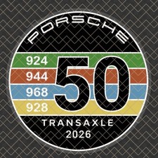 Porsche Transaxle 50th Anniversary Sticker Inside Glass Window 924 928 944 968 picture