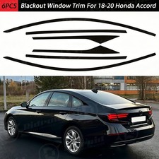 Glossy Black Chrome Delete Blackout Window Trims For Honda Accord 2018-2022 picture