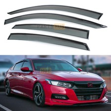 For 18-22 10th Honda Accord JDM Black Trim Smoke Tinted Window Visor Rain Guards picture