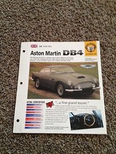 UK 1958-1963 Aston Martin DB4 Hot Cars Group 2 # 68 Spec Sheet Brochure picture