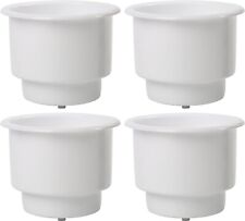 4Pcs Plastic Cup Drink Can Holder W/Drain for Boat Car Marine RV Truck White picture