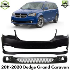 Front Bumper Cover Primed & Bumper Grille Kit For 2011-2020 Dodge Grand Caravan picture
