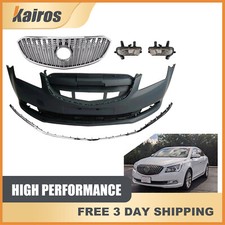 Fits 2014-2016 Buick LaCrosse New Complete Front Bumper Cover Grille Set Black picture