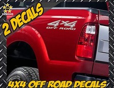 4x4 Truck Bed Decal Set METALLIC SILVER for Ford Super Duty F-250, F-150, Ranger picture