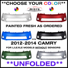 UNFOLDED FRONT BUMPER FOR 2012-2014 CAMRY L LE XLE CHOOSE YOUR COLOR TO1000378 picture