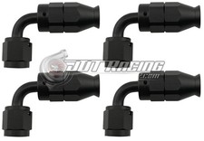 AN4 4AN 90° Degree PTFE Teflon Swivel Hose End Black AN Fitting E85 Flex (Qty 4) picture